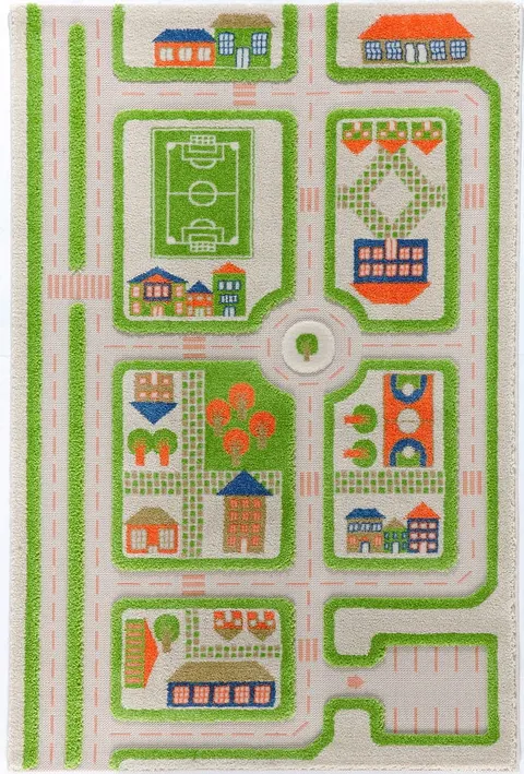 MIASTO ZABAW - Zielony Dywan 3D Dla Dzieci 3D IVI Carpets