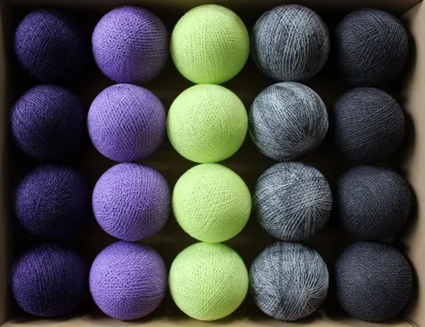 Zestaw lampek Cotton Balls Lime Synergy
