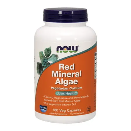 NOW FOODS Red Mineral Algae Veg - Czerwone Algi Mineralne (180 kaps.)