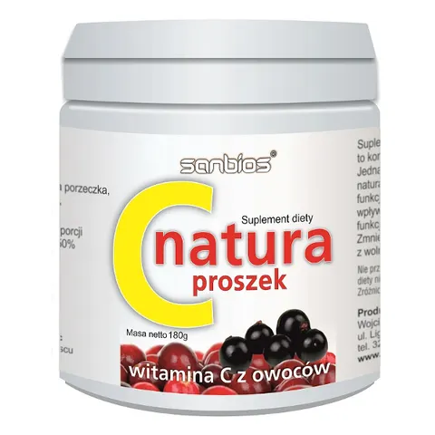Witamina C natura proszek z owoców 180 g