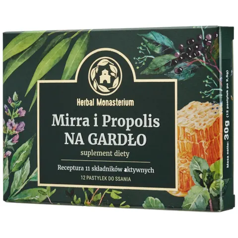 Mirra i Propolis na gardło 12 pastylek