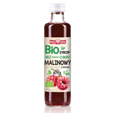 SYROP MALINOWY SŁODZONY MIODEM BIO 250 ml - POLSKA RÓŻA