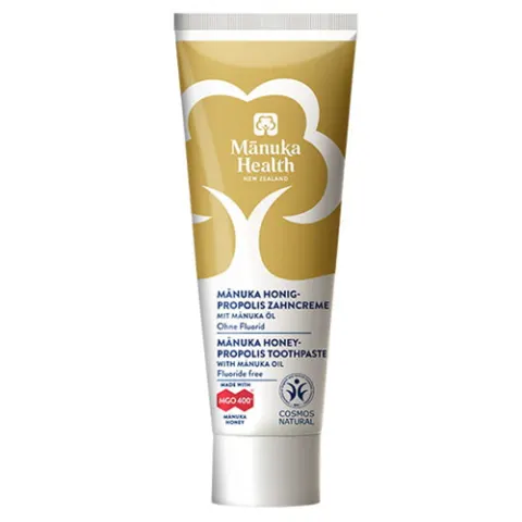 MANUKA HEALTH Pasta do zębów z Miodem Manuka MGO 400+ z Propolisem i Olejkiem Manuka, bez fluoru (75 ml)