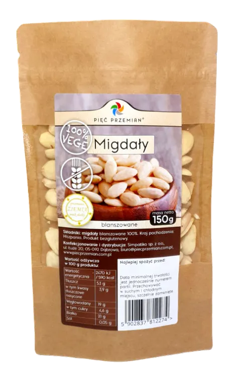 Migdały blanszowane 150 g Pięć Przemian
