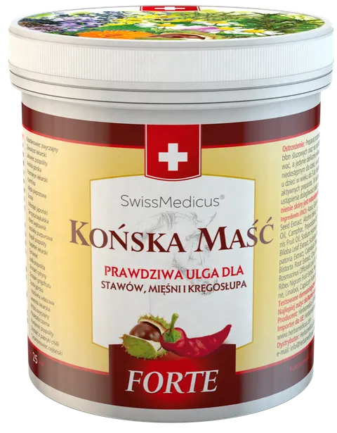 Końska maść 500 ml rozgrzewająca Forte