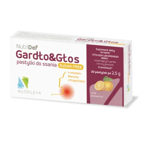 Nutridef gardło & głos 20 tabl. pomarańcza Nutrileya
