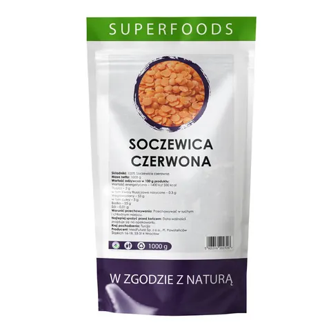 Soczewica czerwona 100 g Super Food
