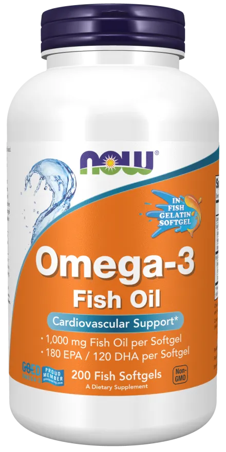 NOW FOODS Omega-3 Molecularly Distilled (Fish Softgels) (200 kaps.)