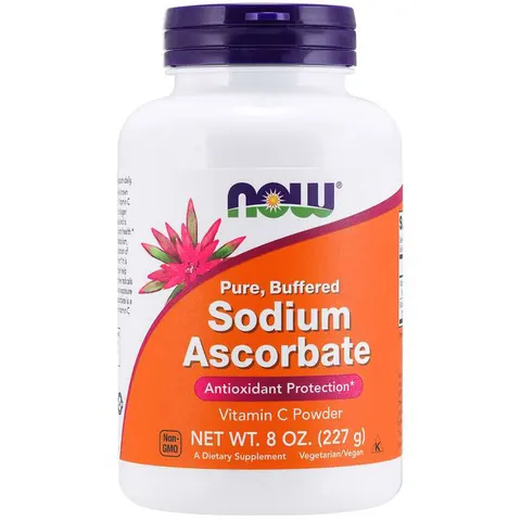 NOW FOODS Sodium Ascorbate - Vitamin C Powder - Wiitamina C buforowana - L-Askorbinian Sodu (227 g)