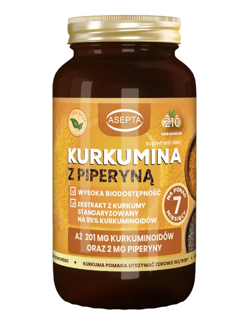 ASEPTA Kurkumina z piperyną 210 kaps.