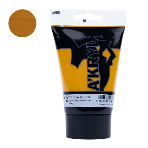 Farba akrylowa Renesans A'kryl 100 ml - 12 Ochra żółta