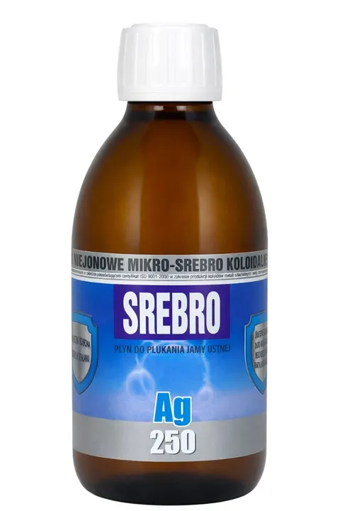 Mikro-Srebro koloidalne Ag250 25ppm 300ml PRO AKTIV płyn do płukania jamy ustnej