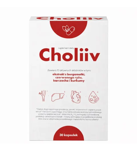 CHOLIIV - cholesterol, homocysteina, wątroba 30 kaps.