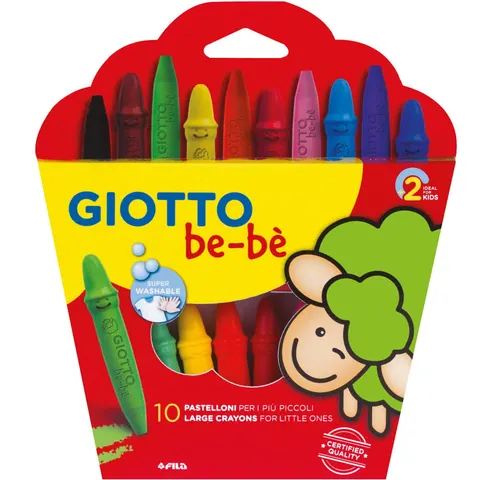 Kredki świecowe Giotto Be-be 10 szt. + temperówka