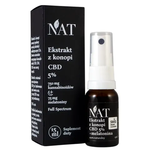 NAT Ekstrakt z konopi Full Spectrum 5% CBD + melatonina 15ml aerozol