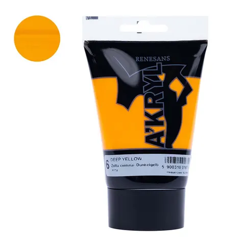 Farba akrylowa Renesans A'kryl 100 ml - 06 Żółta ciemna