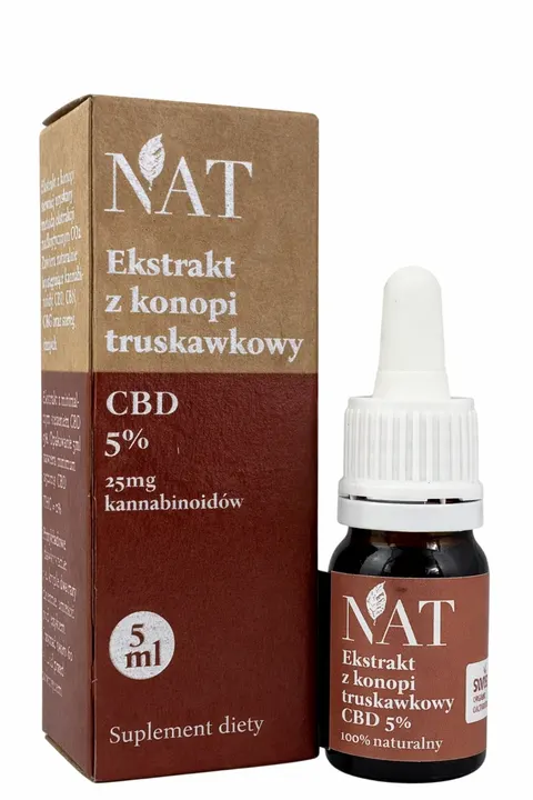 NAT Ekstrakt z konopi Full Spectrum Truskawkowy 5% CBD 5ml