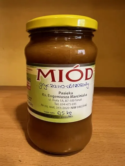 Miód gryczano-wrzosowy 500gKs.Marcinia .