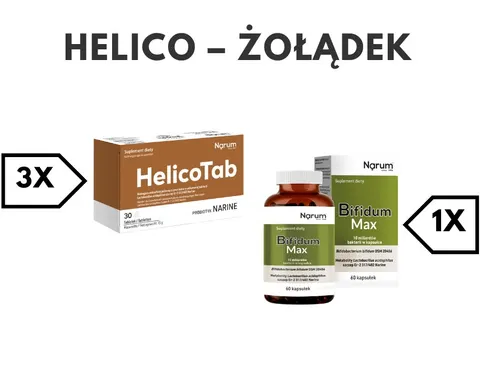 HELICO ŻOŁĄDEK zestaw Narum (3x HelicoTab, 1x Bifidum Max)
