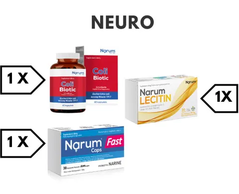 NEURO zestaw Narum (1x Narum Fast, 1x Coli Biotic, 1x Narum Lecitin)