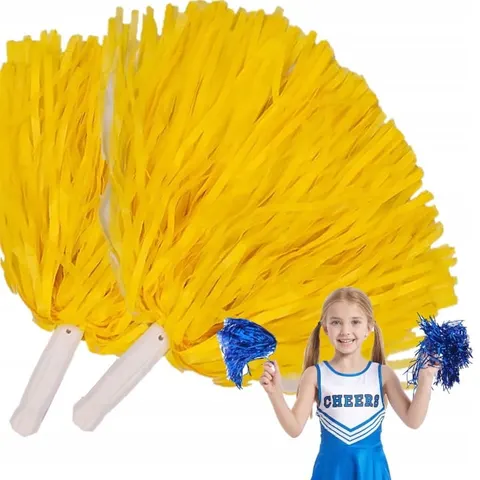 Pompony cheerleaderki do tańca na występy żółte 2 szt.