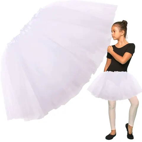 Spódniczka tiulowa tutu rozkloszowana biała dla dziewczynki 40 cm