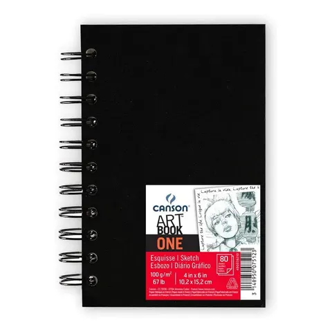Artbook na spirali Canson One - 10.2 x 15.2 cm, 100 g, 80 ark.