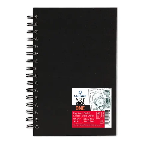 Artbook na spirali Canson One - 14 x 21.6 cm, 100 g, 80 ark.