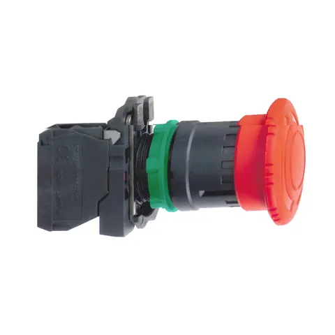 Przycisk grzybkowy 40 mm czerwony plastikowy XB5AS542