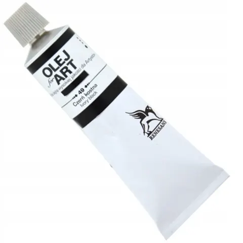 Farba olejna 60ml, czerń słoniowa, Renesans, NR 49