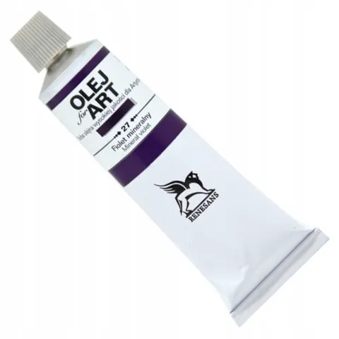 Farba olejna 60ml, fiolet mineralny, Renesans, NR 27