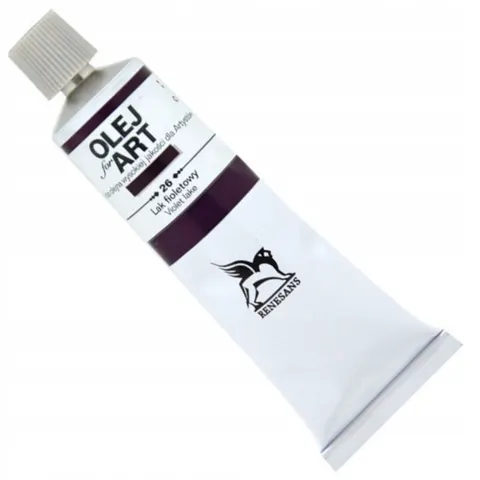 Farba olejna 60ml, lak fioletowy, Renesans, NR 26