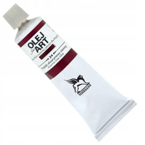 Farba olejna 60ml, kraplak alizarynowy ciemny, Renesans, NR 24