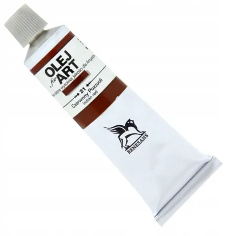 Farba olejna 60ml, czerwony pozzuoli, Renesans, NR 21