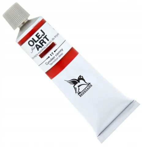 Farba olejna 60ml, cynober ciemny, Renesans, NR 17