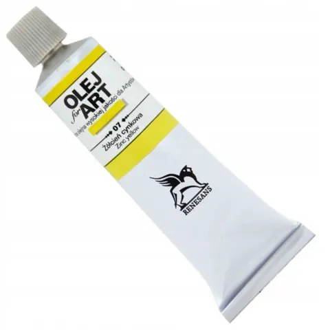 Farba olejna 60ml, żółcień cynkowa , Renesans, NR 7