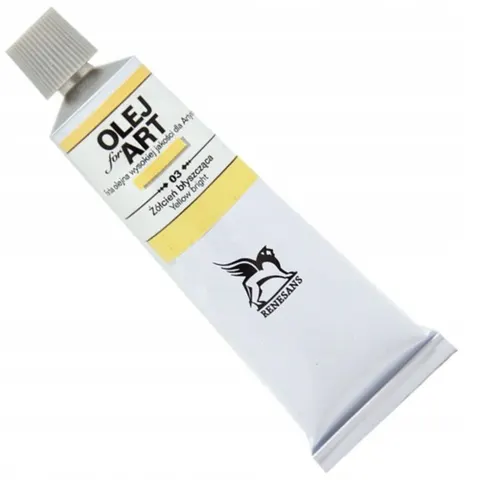 Farba olejna 60ml, Żółcień błyszcząca, Renesans, NR 3