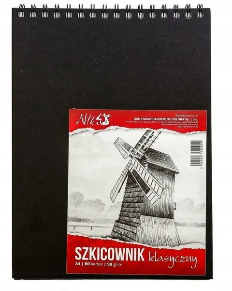 Szkicownik na spirali Koh-i-Noor - A4, 98 g, 80 ark.