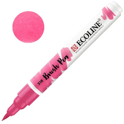 Pisak akwarelowy pędzelkowy Ecoline Brush Pen 318 Carmine, Talens