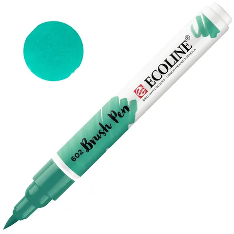 Pisak akwarelowy pędzelkowy Ecoline Brush Pen 602 Deep Green, Talens