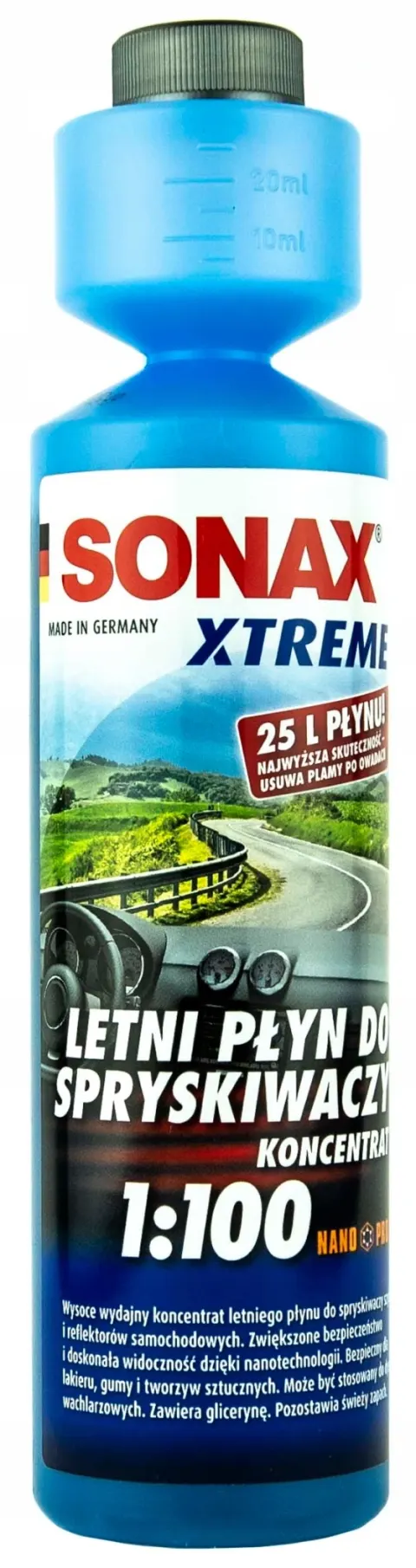 Sonax XTREME Letni płyn do spryskiwaczy Koncentrat 1:100 NanoPro (250ml)