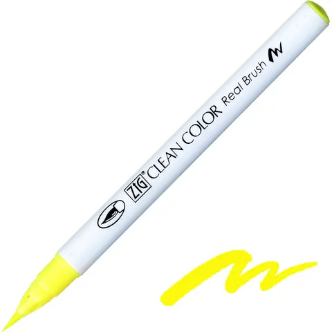 Marker Clean Color Real Brush - fl.yellow 001, Kuretake
