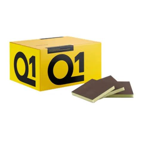 Q1 Gąbka ścierna dwustronna Double Sided Sanding Sponge, Brązowa; Fine
