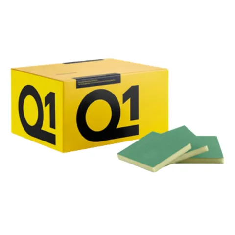 Q1 Gąbka ścierna dwustronna Double Sided Sanding Sponge, Zielona; Superfine