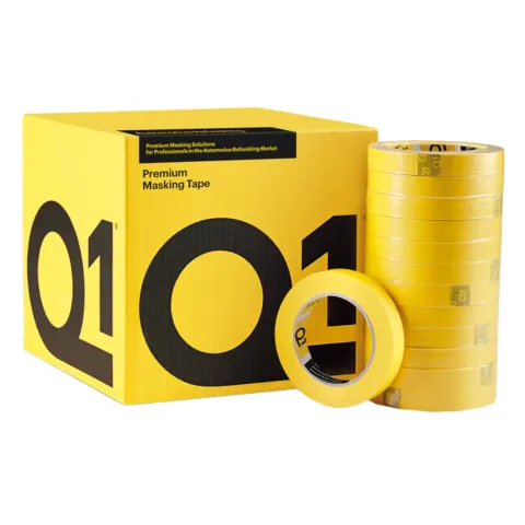 Q1 Premium Masking Tape, Żółta - Taśma maskująca 18mm x 50m