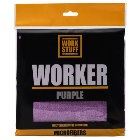 Work Stuff Worker Purple – delikatna mikrofibra bez obszycia 40×40 cm, 320 gsm