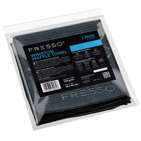 Fresso Winston Waffle Towel - mikrofibra waflowa do szyb, 320gsm, 40x40 cm 3-Pack