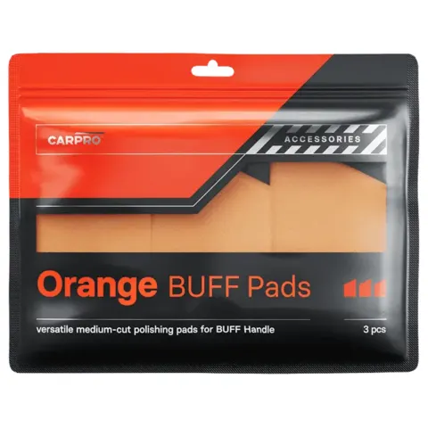 CarPro Buff 3-Pack Orange Polish Pads - Zestaw 3 Średnich Padów Polerskich (Medium Cut)