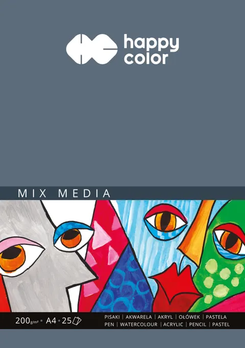 Blok Happy Color Mix Media - A4, 200 g, 10 ark.