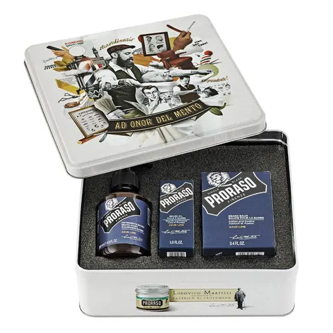 Proraso kit - zestaw do pielęgnacji brody azur lime